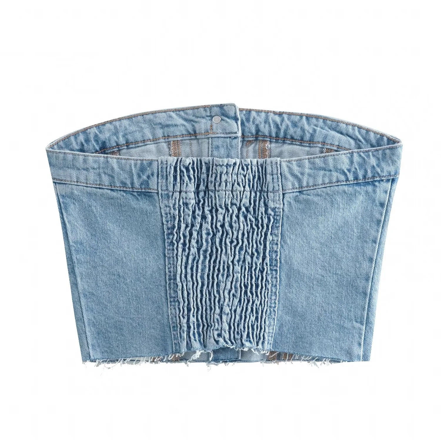Picture of 2024 Amazon Cross-Border New Summer European and American Sexy Slim Short Fashion Denim Vest Top for Women