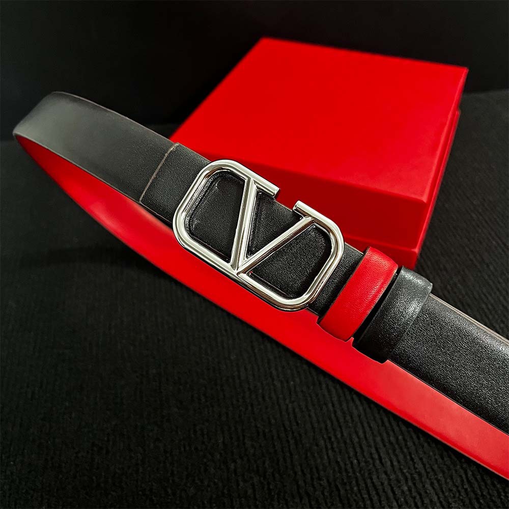 V's new belt women's double-sided classic high-end belt 3.0cm two-layer cowhide fashion all-match waist seal hot sale