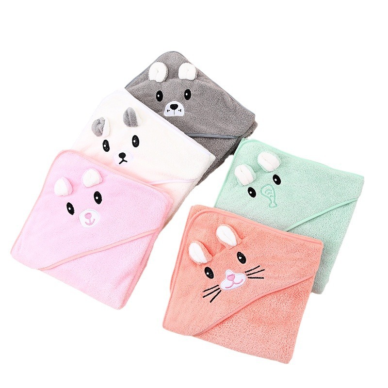 Picture of Wholesale and Retail Baby Bath Towels, Baby Blankets, Coral Velvet Quilts, Children's Hooded Embroidered Cartoon Bath Towels