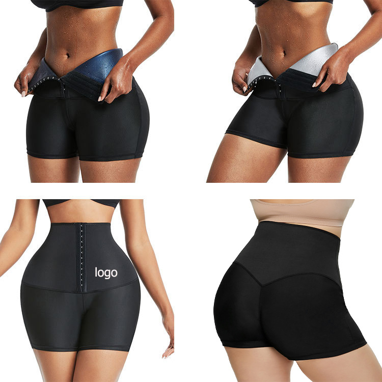 Amazon Body Shaping Pants Women's High Waist Sports Fitness Sweat Suit European and American Buckle Yoga Sweat Pants Belted Waist Abdomen Pants