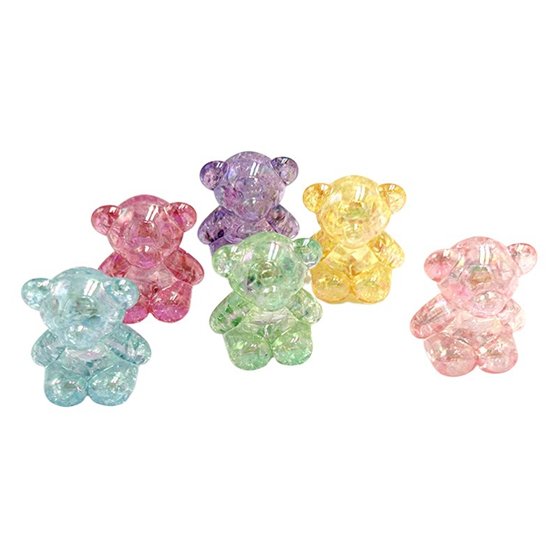31*25mm acrylic large bear burst with back hole beaded cross hole diy jewelry accessories hair rope bracelet