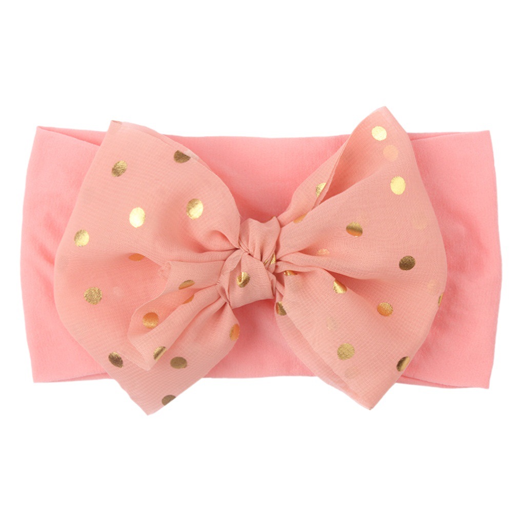 2022 European and American Children's New Lace Bow Hair Band Girls Soft Nylon Wide Hair Band Hair Accessories Hair Accessories Headband
