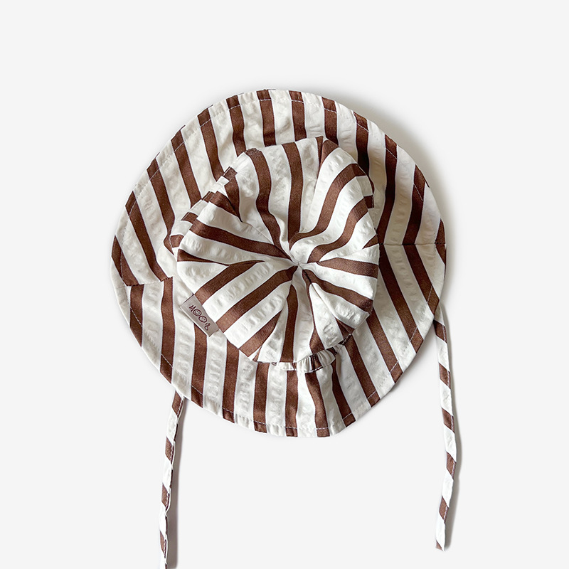 Picture of Baby hat spring and summer thin sun-proof sun-proof striped fisherman hat Korean style trendy children's travel all-match basin hat