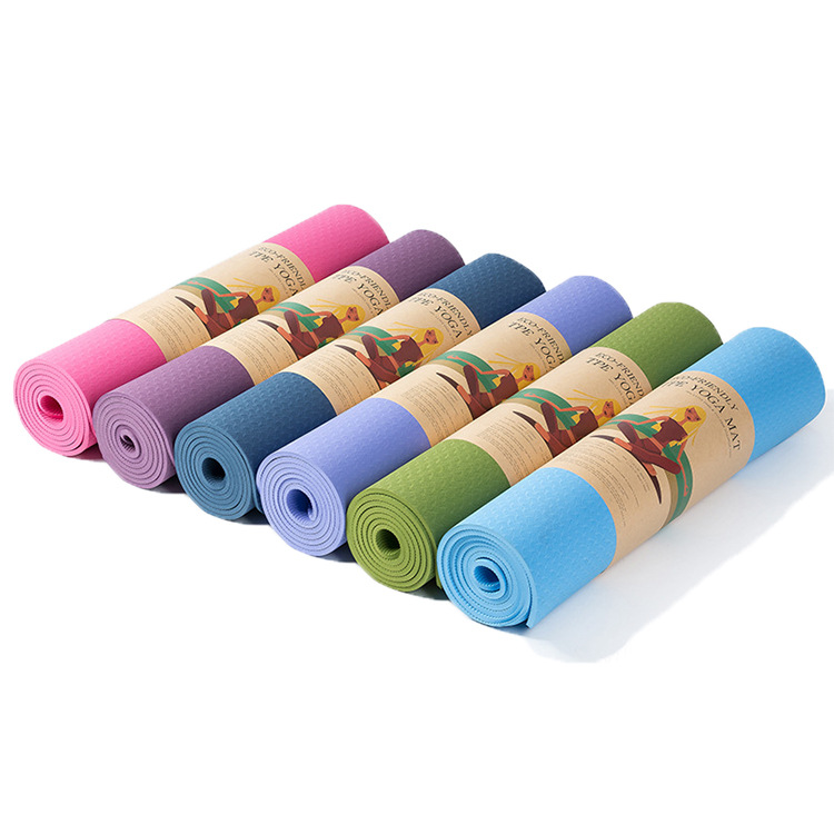 Picture of Spot Manufacturer Wholesale Tpe Two-Color Yoga Mat 183*61*0.6 Sports Fitness Mat Portable Dance Practice Mat