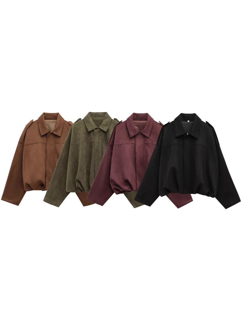 Spring and Autumn 2025 New Women's Fashion All-match Suede High-end Aviator Jacket Coat