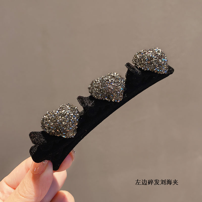 Picture of 4 suit lazy double-layer braided flocking hairpin female hair accessories side clip spring and summer simple bangs clip duckbill clip