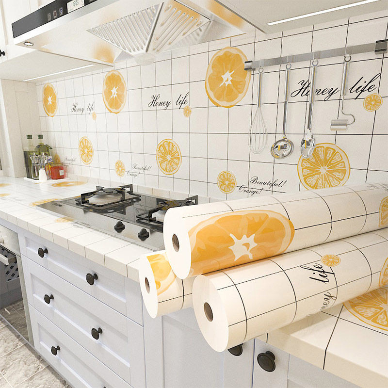 Picture of Wholesale kitchen oil-proof stickers self-adhesive wall stickers bathroom renovation milk tea shop waterproof high temperature resistant stove wallpaper porcelain