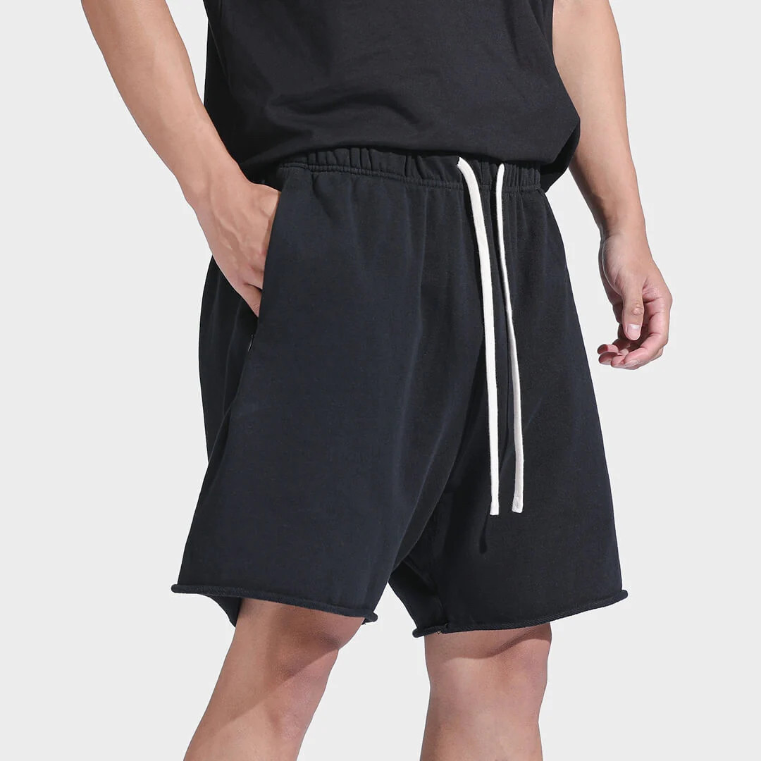 Summer New American Sports Shorts Men's Fitness Training Zipper Pocket Solid Color Drawstring Four-and-Five Pants