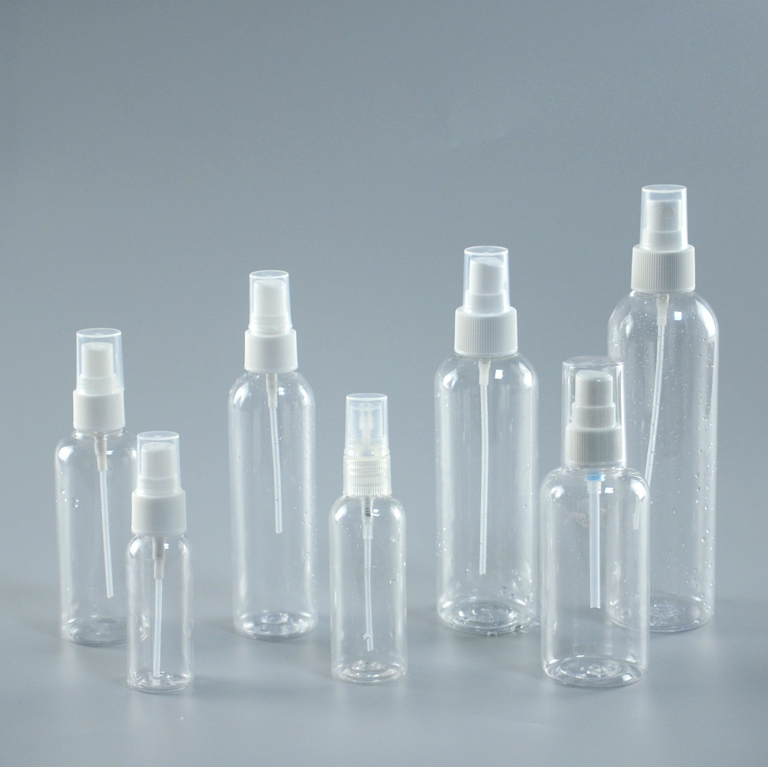 PET Boston Round Shoulder Bottle 75% Alcohol Disinfectant Hand Sanitizer Spray Pressure Pump Bottle Cylindrical Bottle 100,200ml Bottle