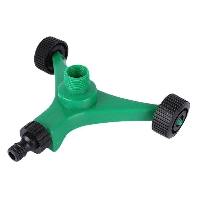 Garden plastic base 360-degree rotating sprinkler garden three-fork automatic sprinkler