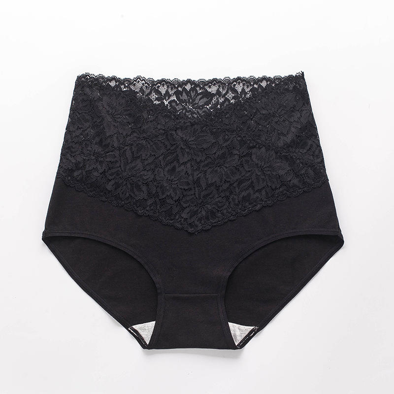 Picture of New V Neck High-Waisted Underwear for Women, Pure Cotton, Antibacterial Crotch Lace, Hot Temptation, Girls' Tummy Control Briefs 8808