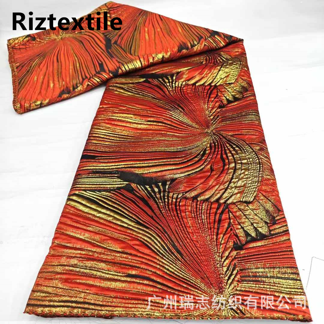 European and American color contrast smoke pattern jacquard fabric African exaggerated color fashion stage costume accessories jacquard