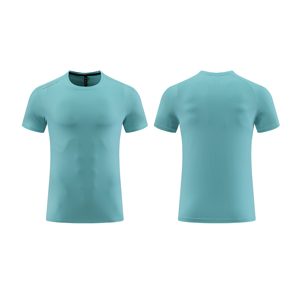 Picture of Summer Round Neck Solid Color Quick-drying Ice Silk Breathable T-shirt Men's Outdoor Casual Sunscreen Running Short-sleeved Top