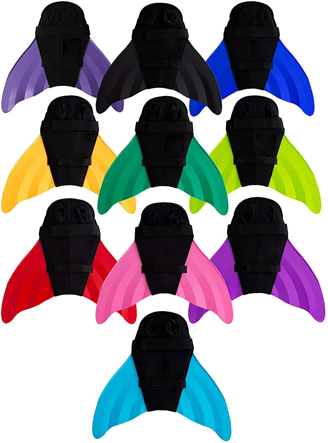 SOURCE Factory in stock high quality mermaid flippers children swimming training single webbed Mermaid one-piece flippers