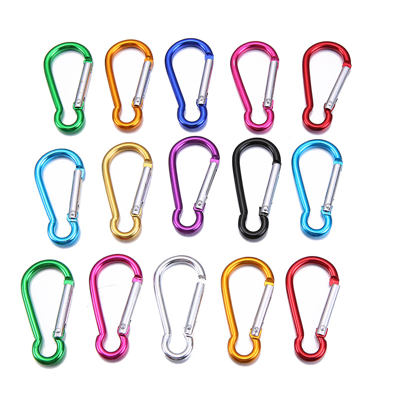 Picture of Gourd-shaped D-shaped No. 5 multi-color keychain kettle buckle backpack buckle aluminum alloy quick hanging portable carabiner