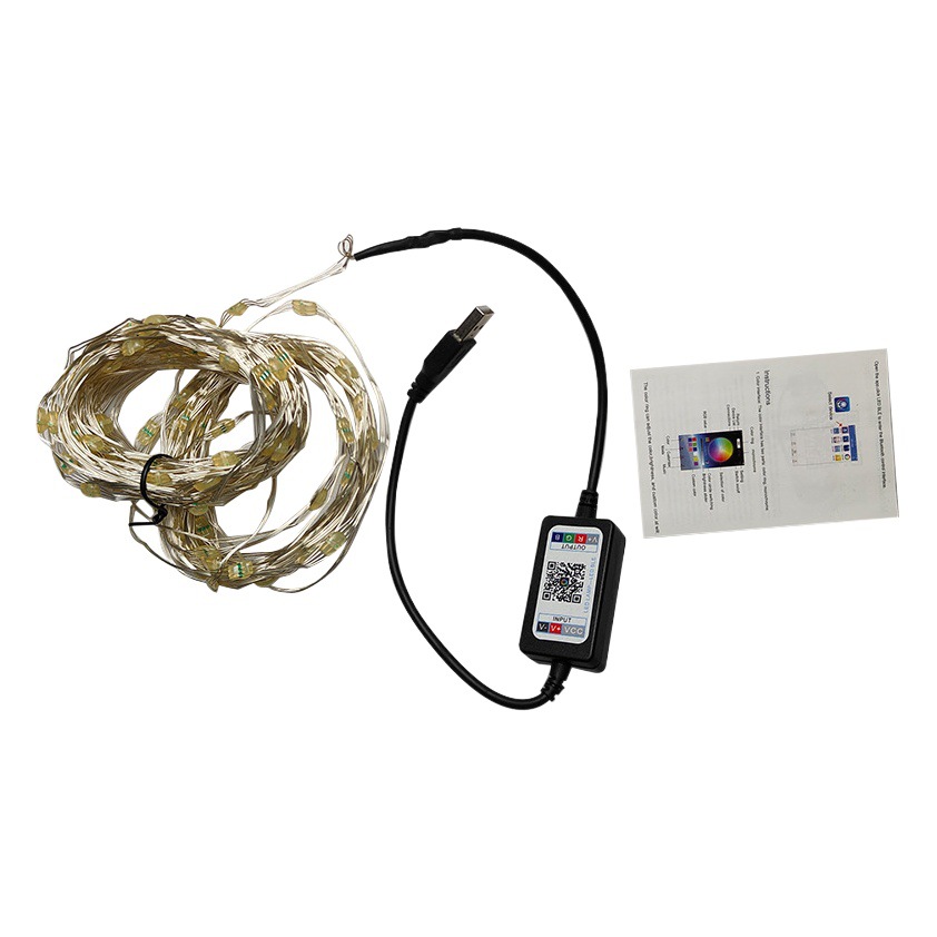 Amazon Christmas Bouquet Decoration Bluetooth Rgb Light String Mobile App Copper Wire Light String USB Bluetooth Copper Wire Light String