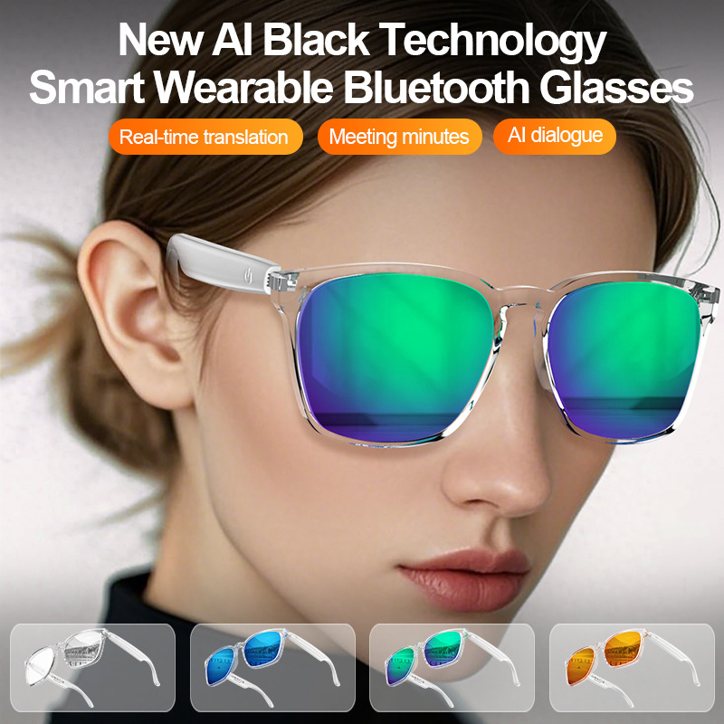 Private Model Ai Translation Smart Glasses A10 Audio Glasses Outdoor Cycling Sun Protection Sports Color Changing Sunglasses