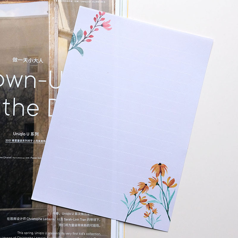 Picture of Wedding Letter Paper Set Invitation Letter A5 Handwritten Love Letter Paper Spring Flower Opening Letter Paper High-End