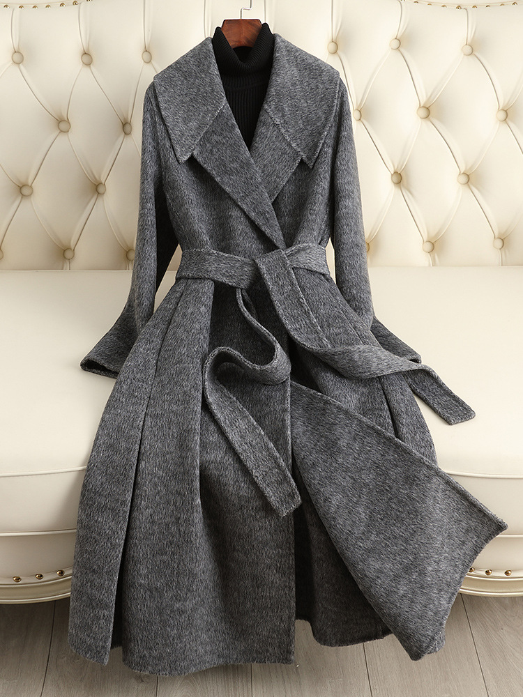 Picture of Double-Sided Cashmere Outwear Women's Mid-Length Over-The-Knee 2025 Autumn and Winter New Candy-Colored Woolen Outwear Thickeneded and High-End