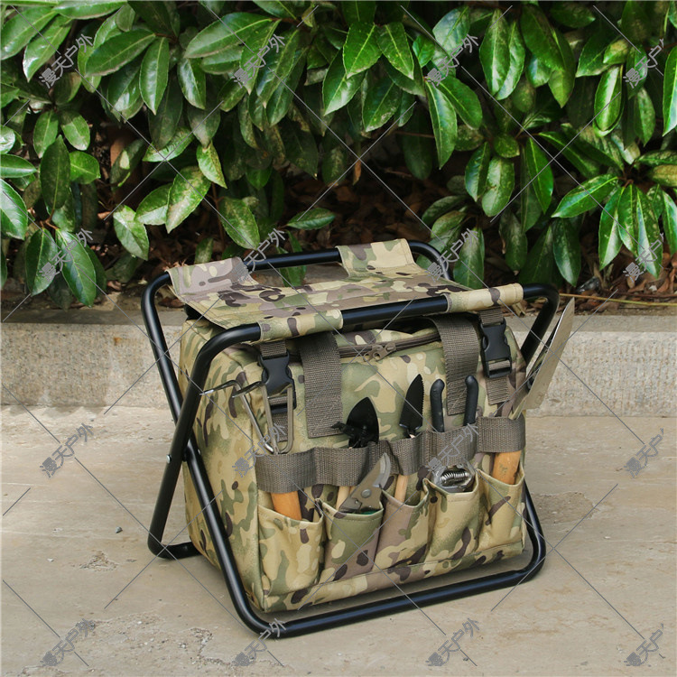 Cross-border one-piece delivery outdoor multi-purpose camping stool portable folding camouflage garden stool courtyard fishing stool