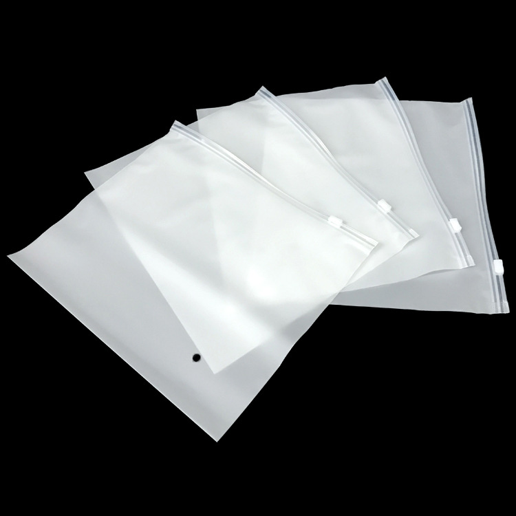 Pe Transparent Frosted Clothing Zipper Bag Spot Wholesale Plastic Packaging Bag Socks Intimates Packaging Bag Zipper Bag