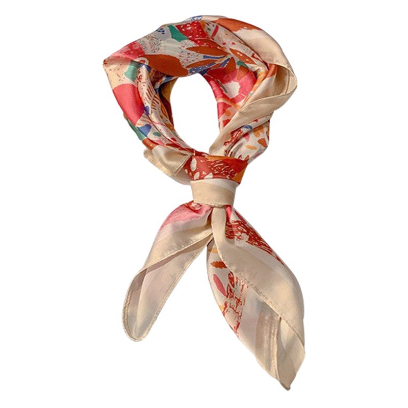 Cashew Flower Square Scarf, Tube Top, Silk Scarf, Summer Thin Belt, Women's Summer Hair Shawl, French Headscarf
