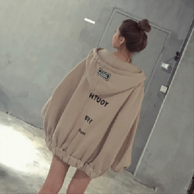 2023 Winter Official Figure Fashion Velvet Hooded Sweater Women's Long Casual Long Sleeve Loose Printed Coat Women