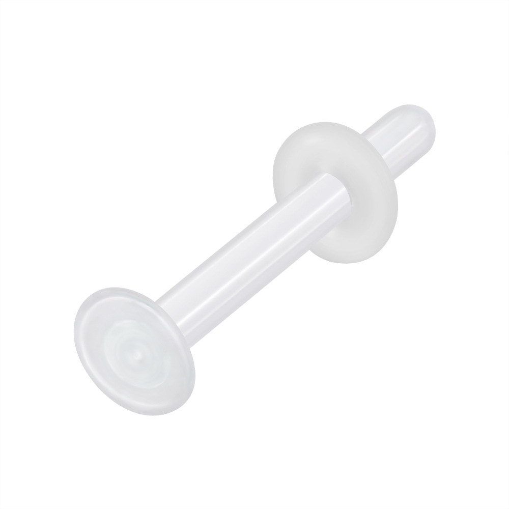 Picture of Cross-Border Transparent Glass Nose Nail C-Shaped Nose Ring L-Shaped Curved Rod Invisible Nose Ring Ear Bone Nail Earrings Piercing Navel Nail