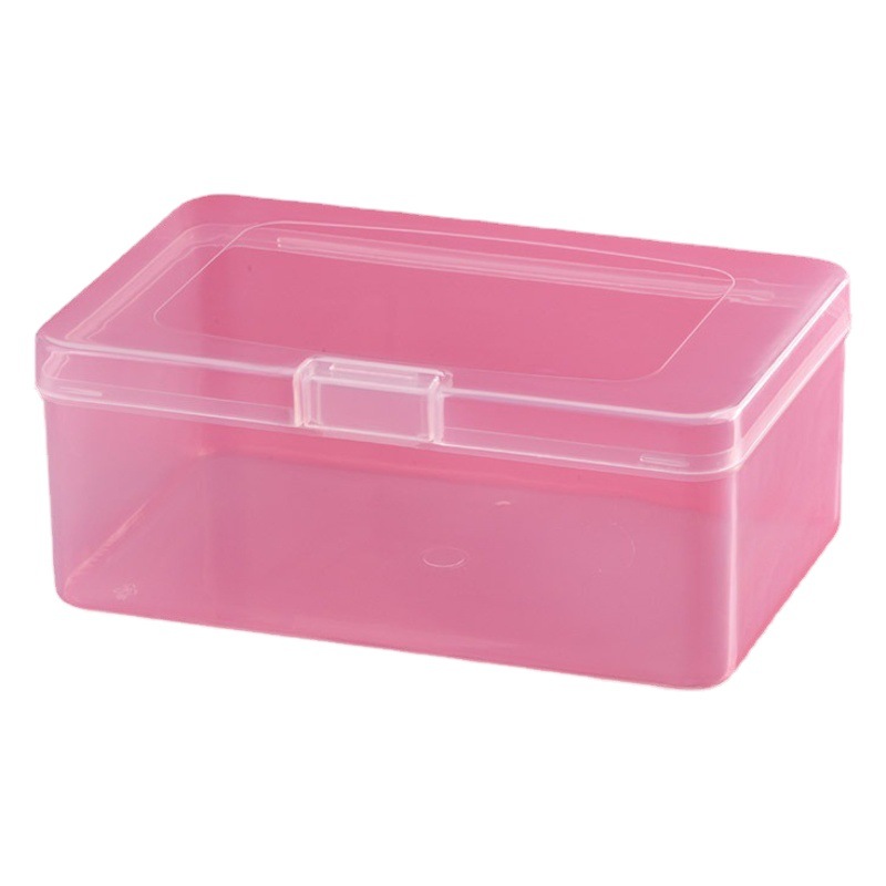 Plastic Box Rectangular Transparent Flip Storage Packaging Box Plastic Hardware PP Conjoined Storage Box