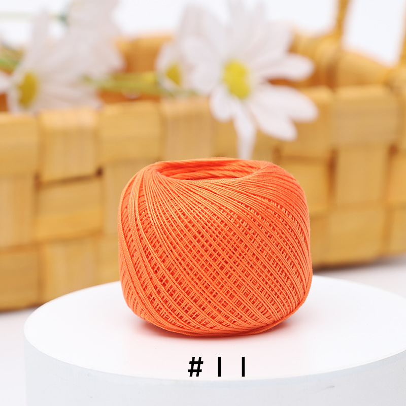 Picture of Warm Color No.10 Lace Strongly Twisted Mercerized Pearl Egyptian Long-staple Cotton Handmade Micro-hook Hand-bow Ball 20g Wool Ball