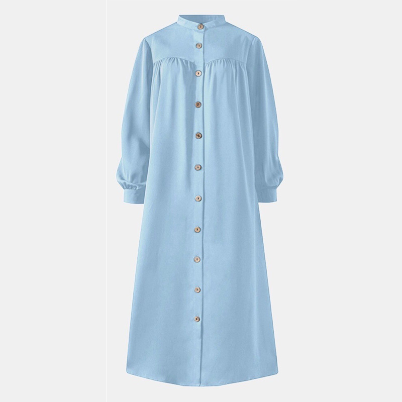 Picture of Big Sale Export Wholesale Women's Long-Sleeved Dress Plus Size Women's Casual Elegant Stand-Up Collar Clothes Splicing Dress