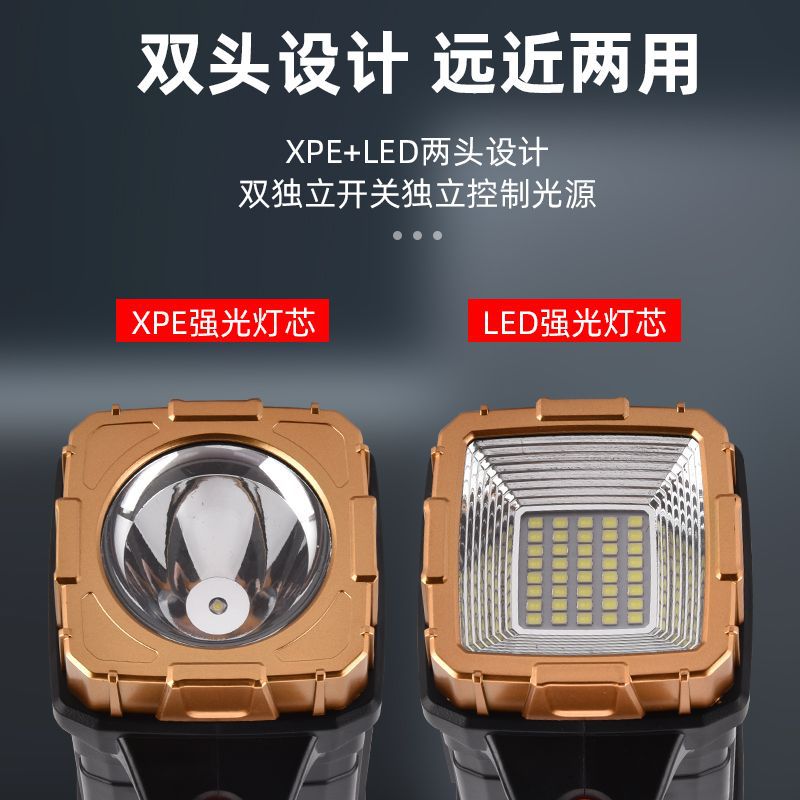Picture of Multifunctional solar dual light source portable lamp with side lamp camping probe mobile phone emergency charging flashlight