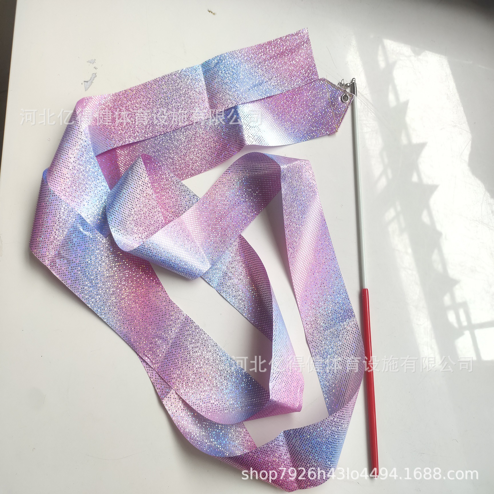 Picture of Performance Rhythmic Gymnastics Ribbon Props Kidsren's Dance Toys Ribbon Middle-Aged Square Dance Ribbon with Rod Ribbon