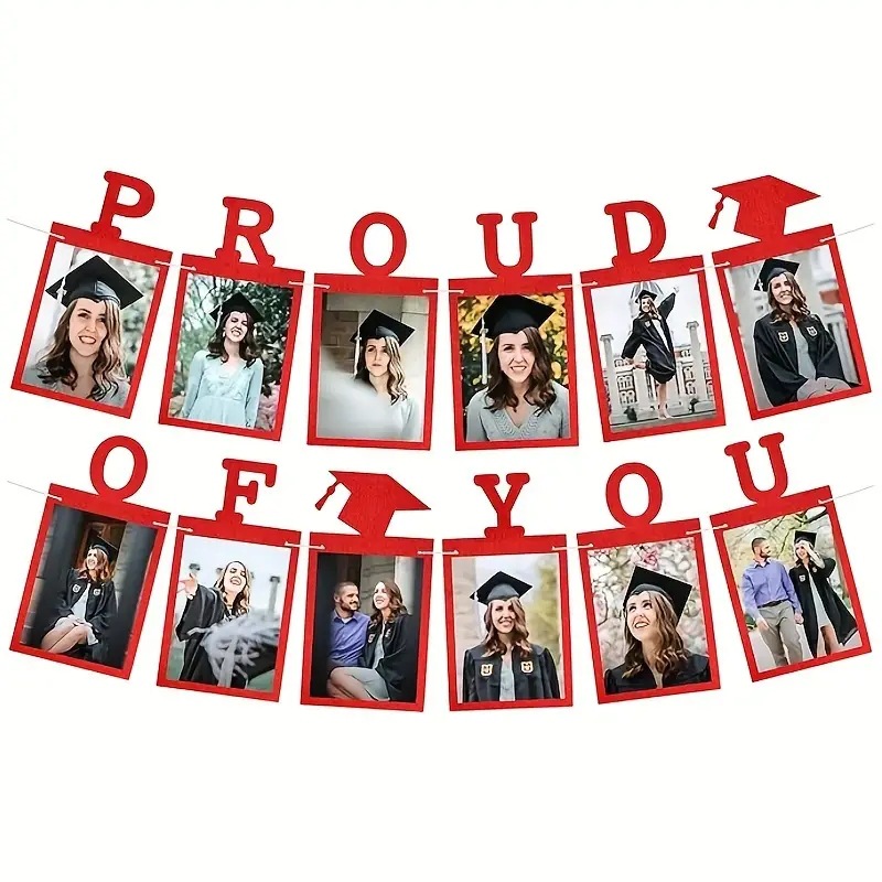 Foreign Trade Graduation Season Photo Frame Felt Banner Flag Kindergarten Primary and Secondary School University Graduation Season Classroom Party Decoration