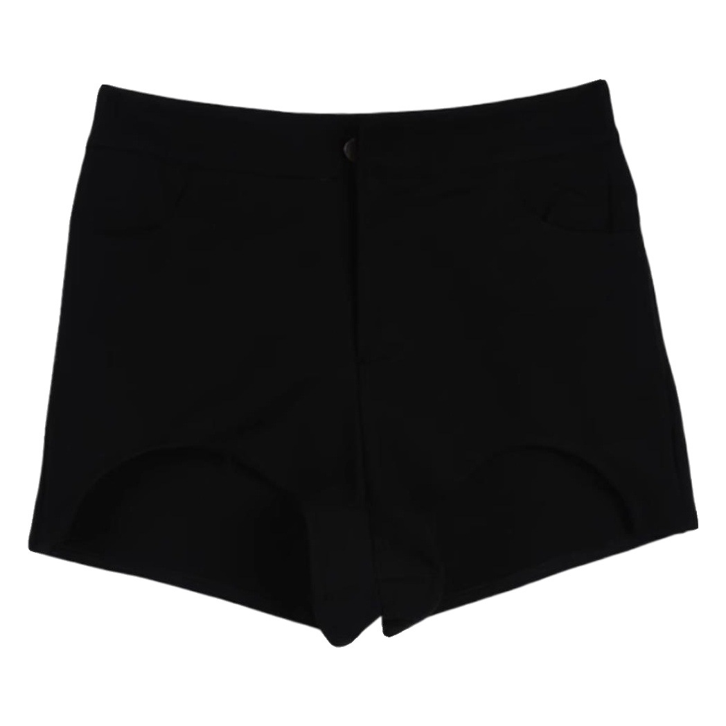 Small pants women's high waist black slimming Korean hot pants spring suit straight tight straight shorts