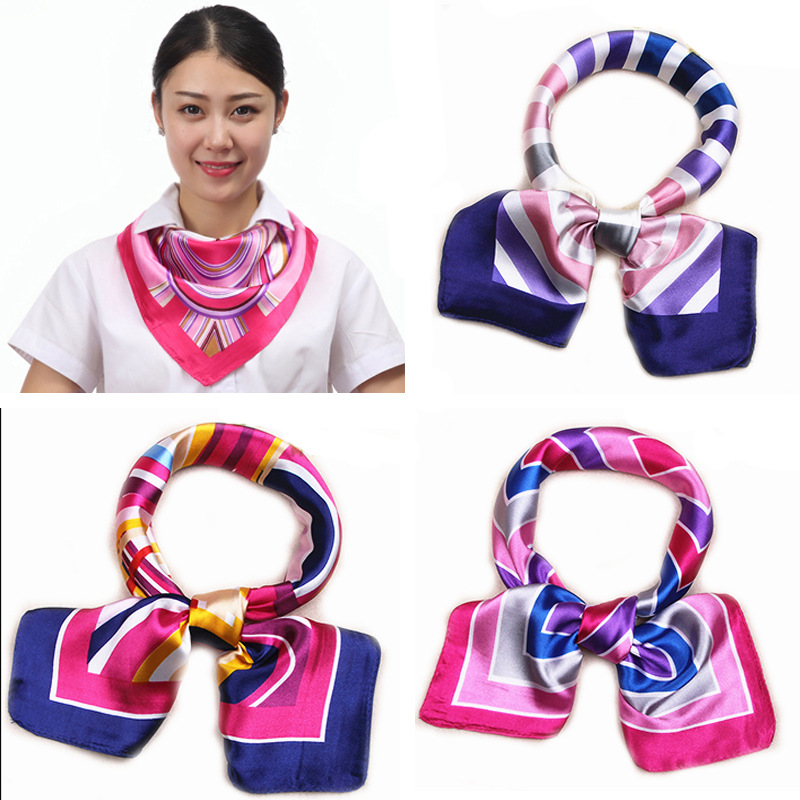 Small Square Scarf Korean Professional Silks and Satins Versatile Bank Stewardess Train Member Business Fashion Decorative Women's Scarf