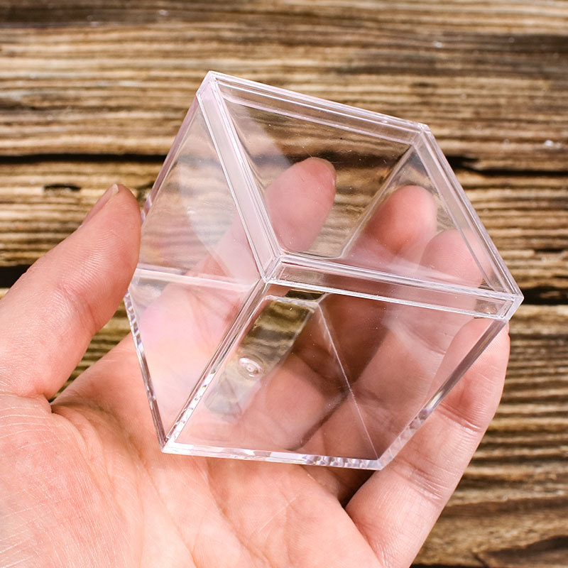 5.5cm plastic transparent box 120ml square plastic box ps transparent crystal mud kiss candy box wholesale