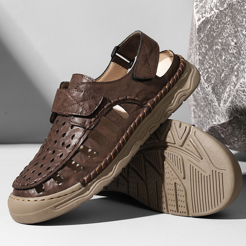 Summer New Outdoor Leisure Versatile Beach Shoes Amazon Best-Selling Cross-Border Large Size Casual Breathable Toe-Cap Sandals