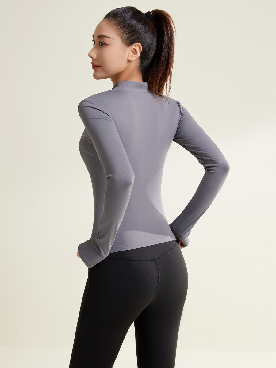 Picture of Juyitang Patchwork Yoga Jacket, Breathable Anti-Uv Fitness Clothing, Slimming and Light Sun Protection Clothing