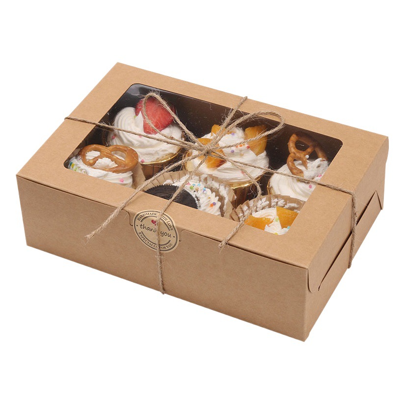 Window Transparent Cup Cupcake Packaging Box Muffin Box Pastry Box Biscuit Snowflake Pastry Baking Packaging Box