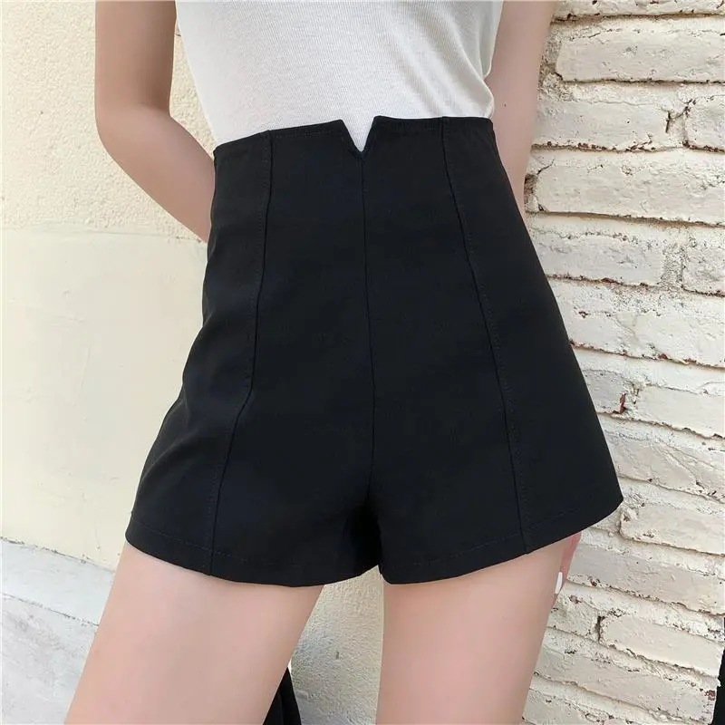 New plus size Wide Leg Pants 22 High Waist chubby girl Casual Shorts Women's Summer Outer Wear Hot Pants Slim 20 Word A Black