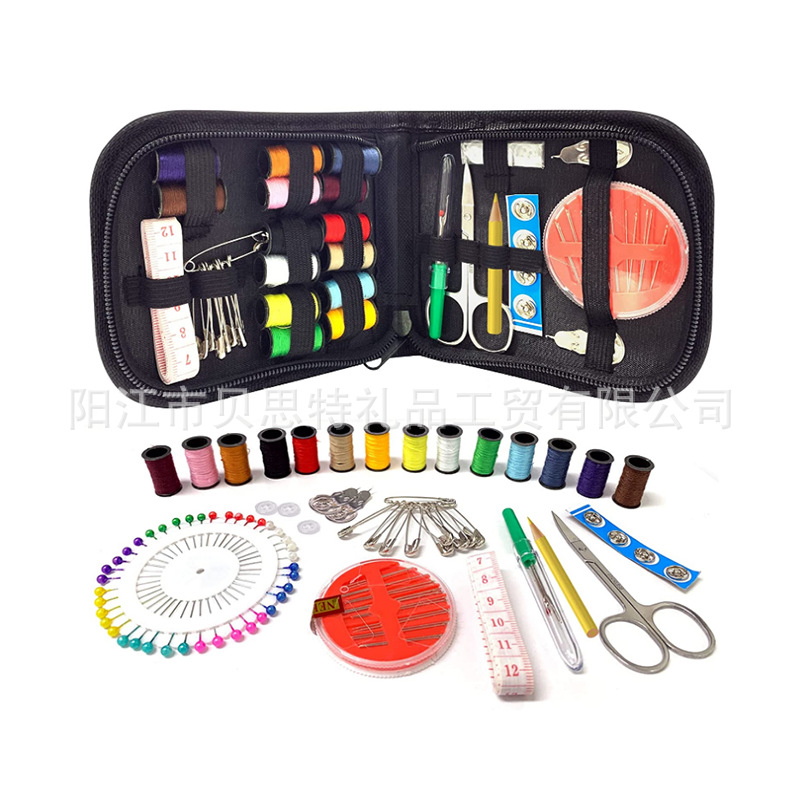 Picture of 98 Pieces Sewing Kits Sewing Tools suit Oval Zipper Bag Style Easy to Carry Customizable Logo