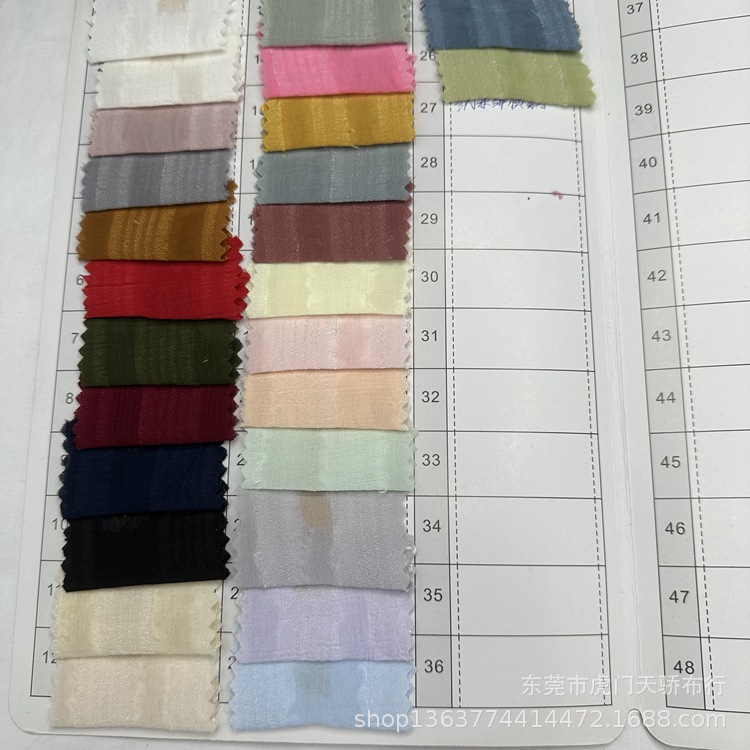 Spot supply woven wrinkled fabric polyester wrinkled horizontal strip fashion women's dress shirt accessories