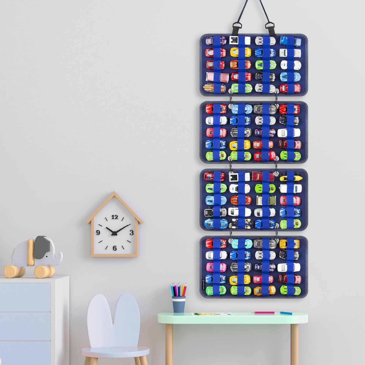 Picture of Cross-border toy car storage hanging bag wall-mounted display rack Amazon felt storage bag children's wall hanging storage bag
