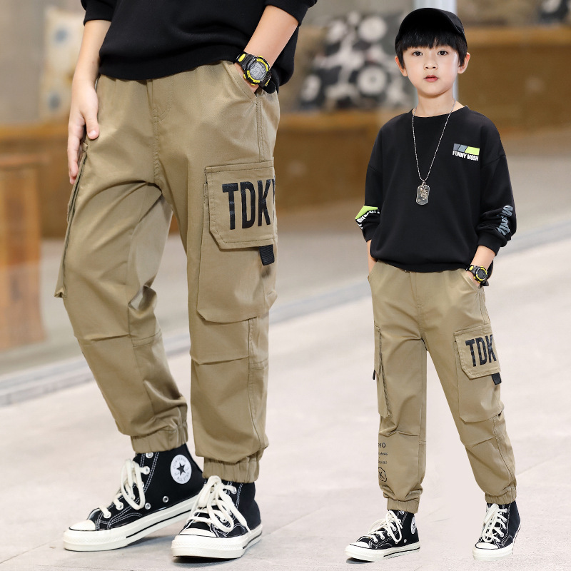 Boys' Pants Spring Clothes Boys Trousers Western Style Covers 2022 New Fashionable Big Children Handsome Children's Outer Wear