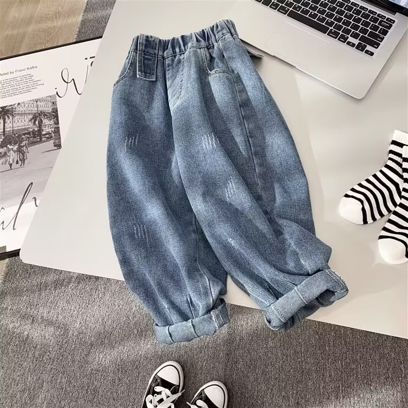 Picture of Boys' pants spring 2024 New trousers autumn middle and big children boys' children's clothing autumn clothes children's jeans fashion
