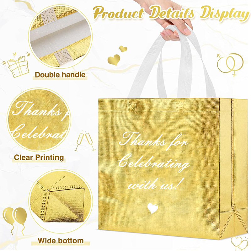 Laser Film Spot Non-Woven Handbag Custom Printed Logo Clothing Advertising Shopping Bag Laminated Non-Woven Bag