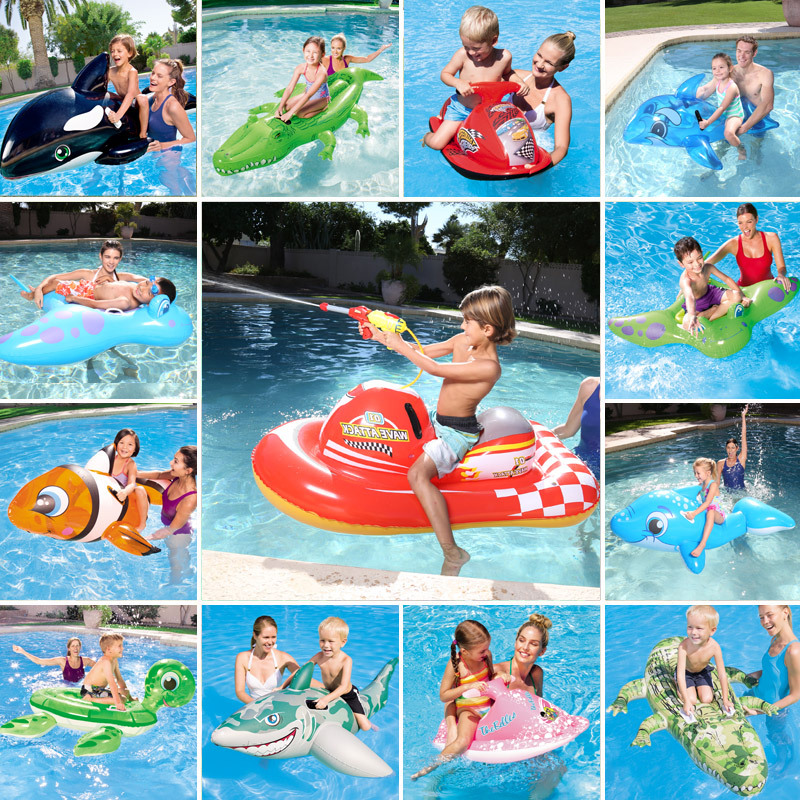 Children's Water Toy Inflatable Mount Swimming Ring Adult Sitting Ring Baby Turtle Dolphin Shark Whale Big Animal