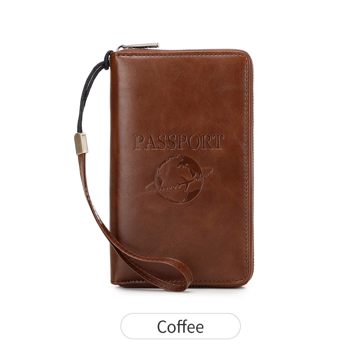 Picture of RFID Long Zipper Passport Bag Cross-border Multi-function Travel Document Air Ticket Storage Holder Large Capacity Passport Wallet