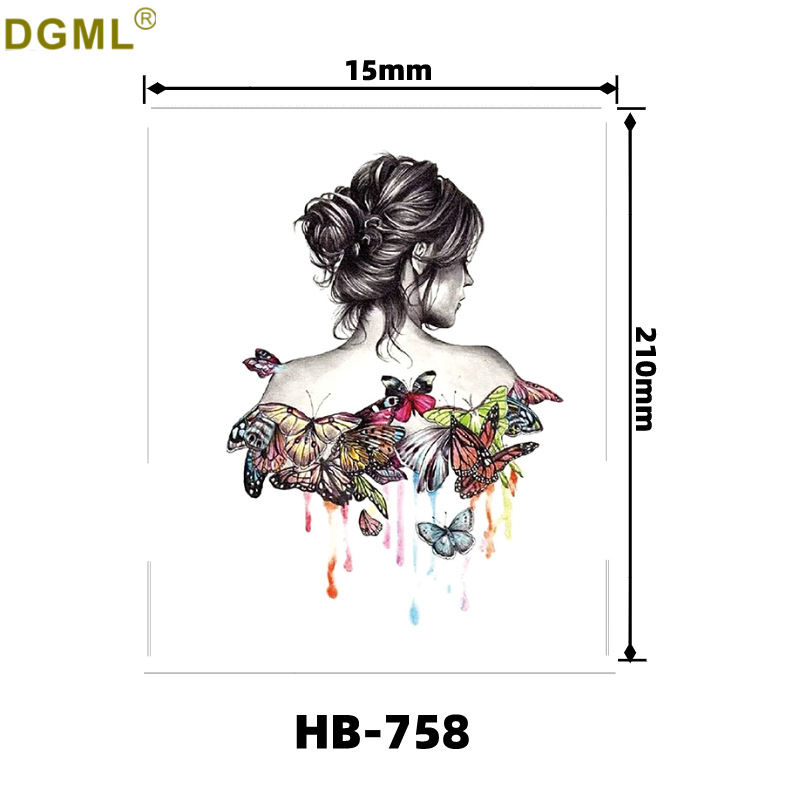 Picture of Small fresh English letters flower butterfly tattoo stickers color creative full arm fox in stock wholesale to map custom